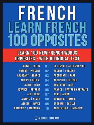 cover image of French--Learn French --100 Opposites